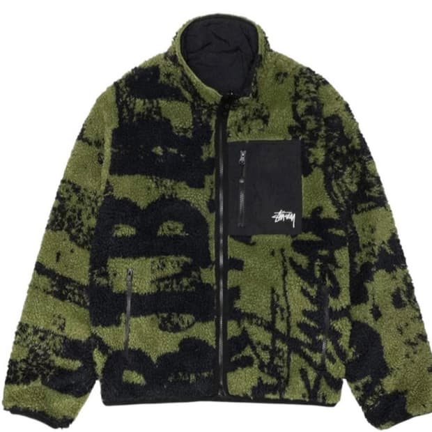 스투시 쉐르파 리버시블 자켓 그린