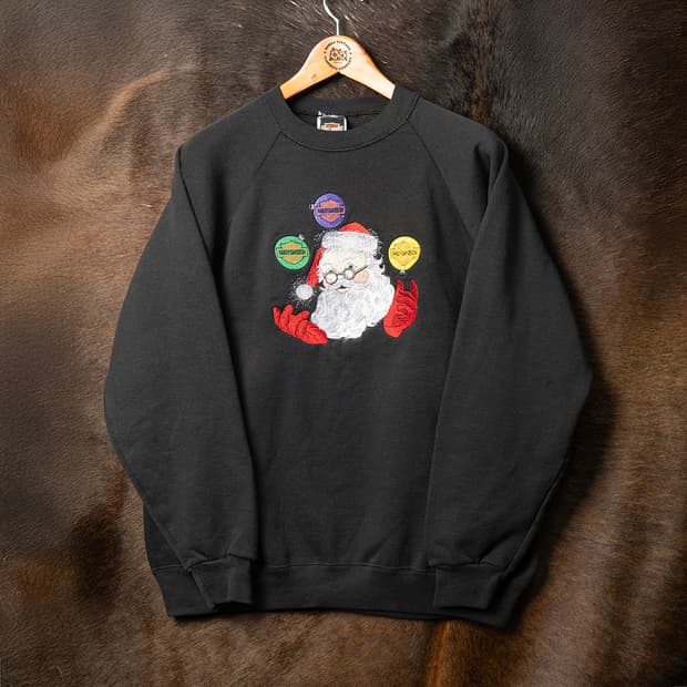 [XL] 90s 할리데이비슨 x 헤인즈 50/50 스웻셔츠 블랙 