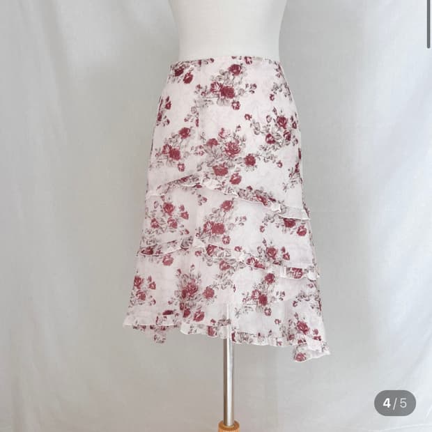 레스트로즈 핑크 로즈 미디 스커트