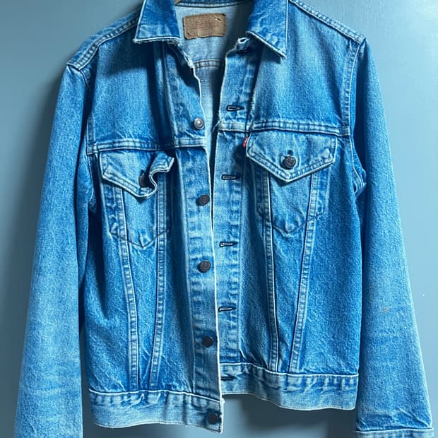 빈티지 리바이스 카라레더 청자켓