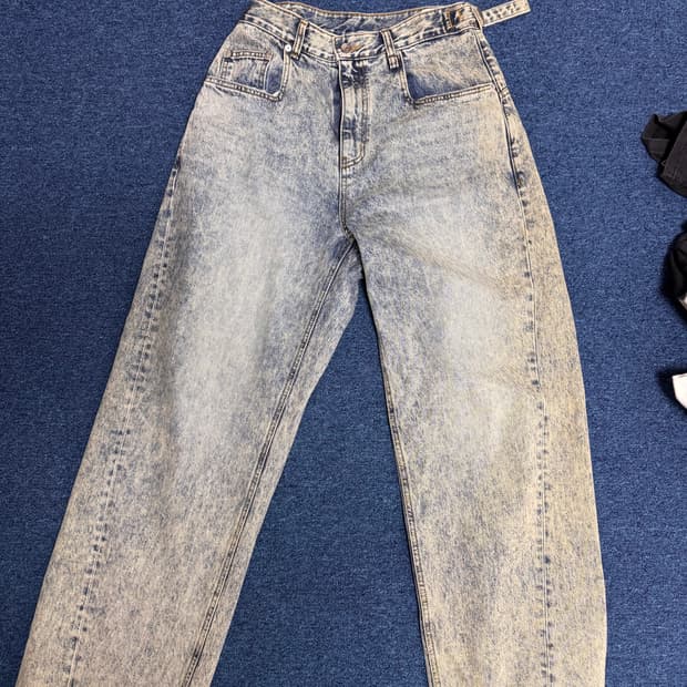 이예 yiyae 배기 워싱 데님