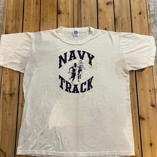 80s russell athletic navy track t-shirt