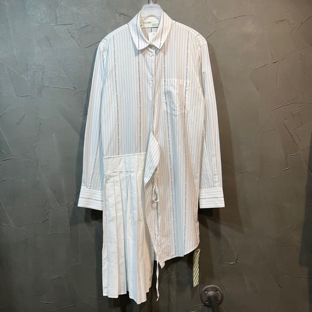 [38] OFF WHITE 오프화이트 핀스트라이프 셔츠 원피스