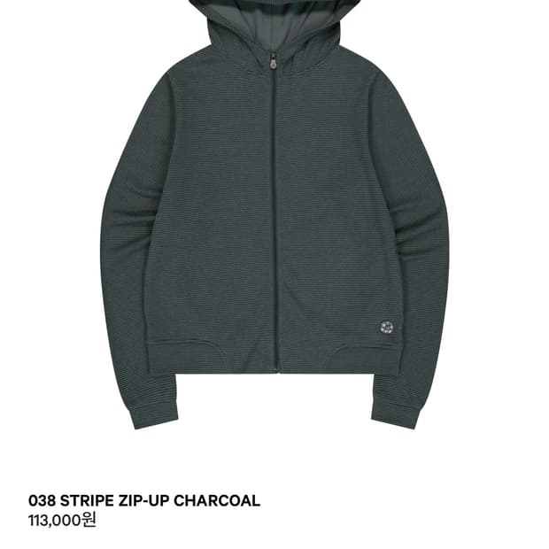 Coyseio 038 STRIPE ZIP-UP CHARCOAL