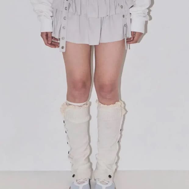 일리고 캉캉 레이어드 립 스커트 라이트 그레이