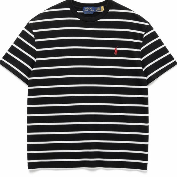폴로 랄프로렌 스트라이프 반팔티 블랙 S