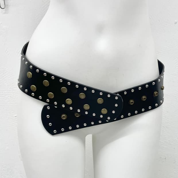 락시크 스터드 와이드 벨트