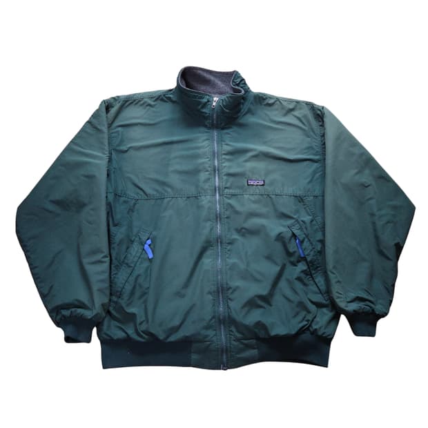 (XL)파타고니아(Rare) 빈티지그린 쉘 봄버 자켓 신칠라 플리스