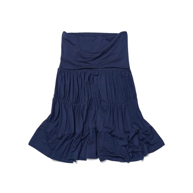 파르티멘토우먼 PWC 저지 셔링 티어드 미디 스커트 네이비