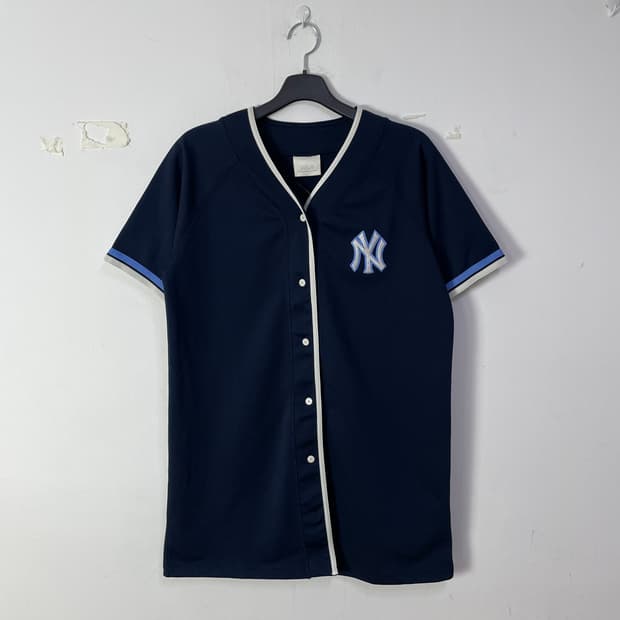MLB 뉴욕 양키스 반팔 베이스볼 셔츠 네이비