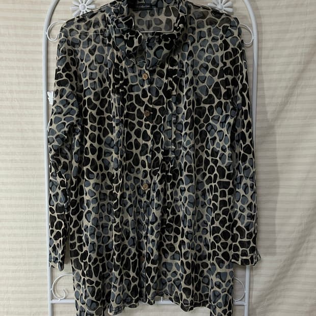 소라 호피 블라우스 셔츠606 