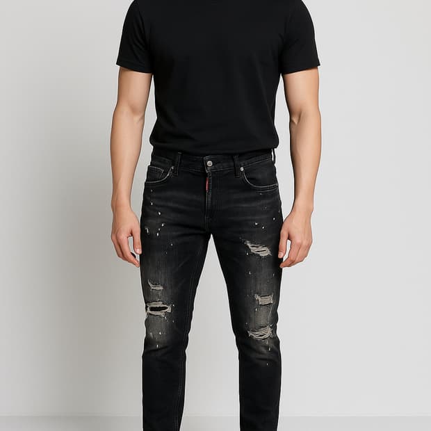 디스퀘어드2. 남자 블랙 워딩 스케이터 진_44