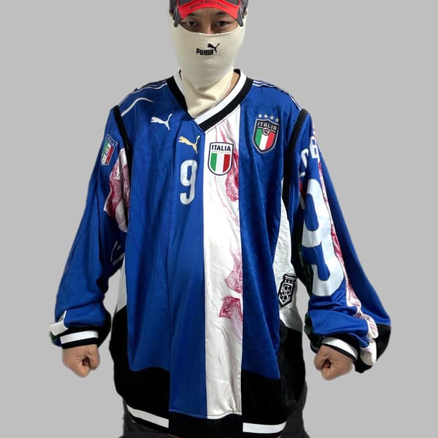 [ 레어] selffab 푸마 해체주의 오버핏 풀오버 바람막이져지 자켓