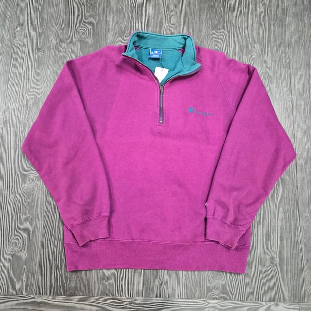 90s CHAMPION 하프집업 스웻셔츠