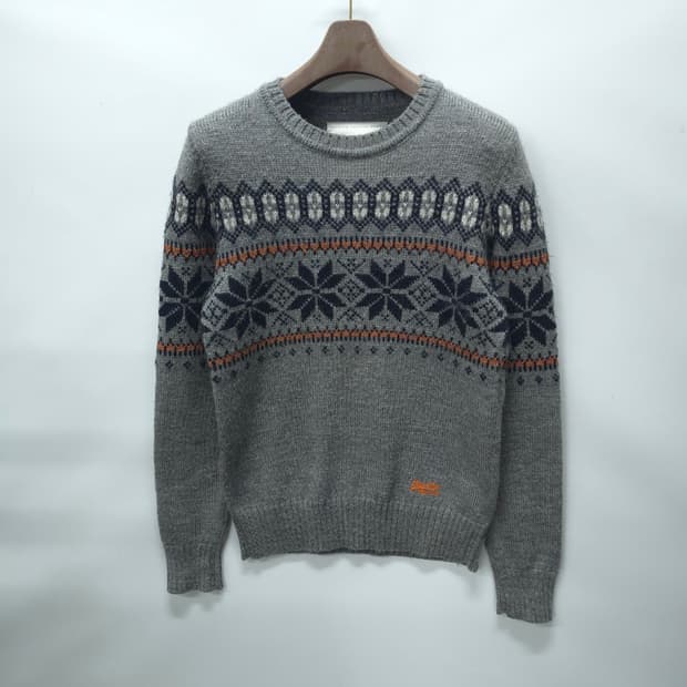 슈퍼드라이(SuperDry) 눈꽃패턴 니트 ( 남100)