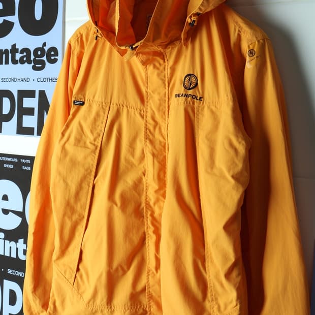 (L-XL) 빈폴 집업 바람막이 점퍼자켓 주황 등산 기능성-H32691