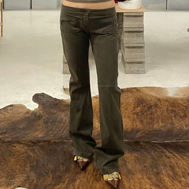 GUESS y2k low-rise boots cut pants 로우라이즈