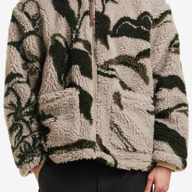 오베이 머쉬룸 셰르파 자켓 실버그레이 멀티 M사이즈