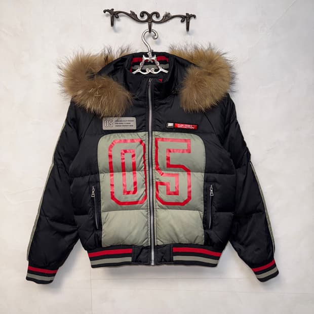 FUBU black duck down raccoon fur hood 패딩