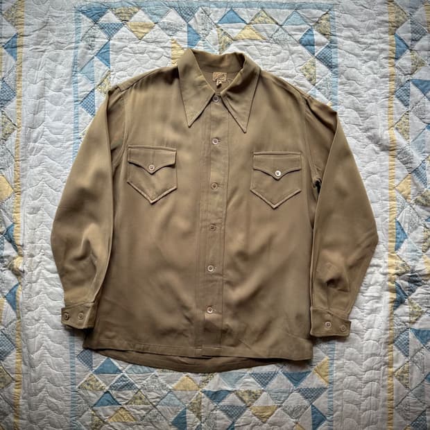 40s 50s USA Vintage Gabardine Shirt