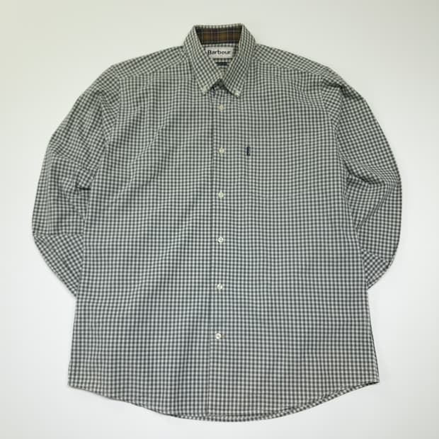 CL939 M 바버 테일러드핏 세이지그린 마이크로체크 셔츠