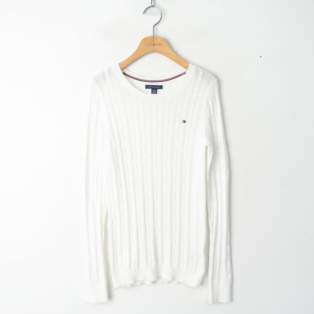 44/타미 코튼 케이블 니트티 