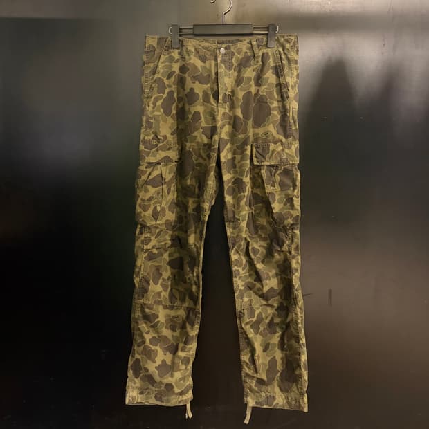 칼하트 카모 카고 팬츠 그린