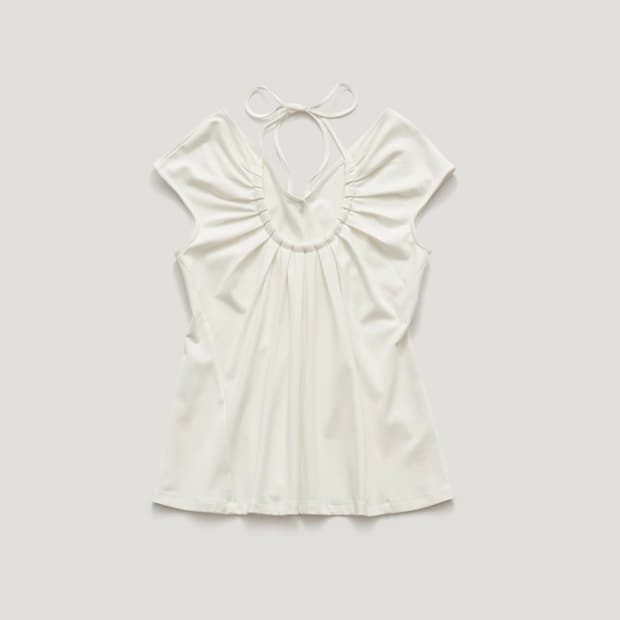 BREEZE HALTER SHIRRING BLOUSE IVORY