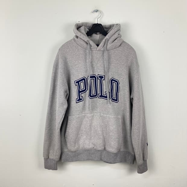 폴로 랄프로렌 빅로고 그레이 후드티 L