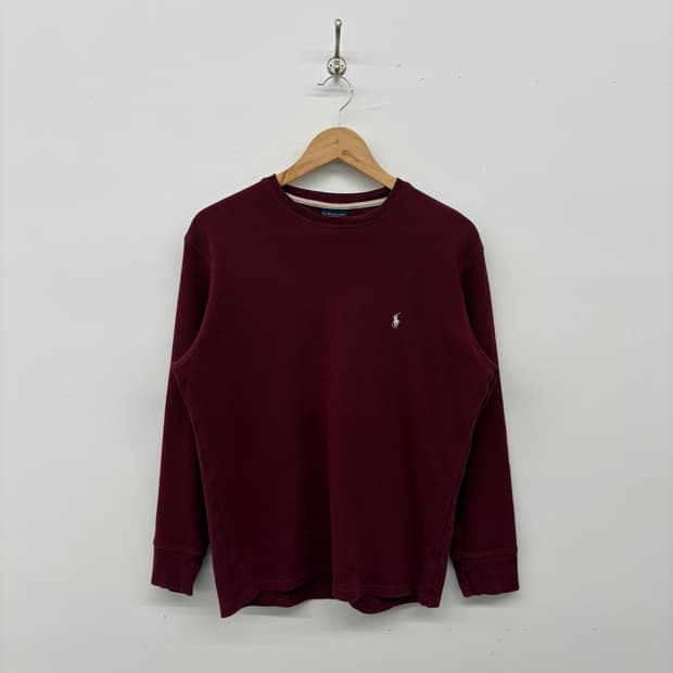 폴로 랄프로렌 와플 긴팔 니트 버건디 남M