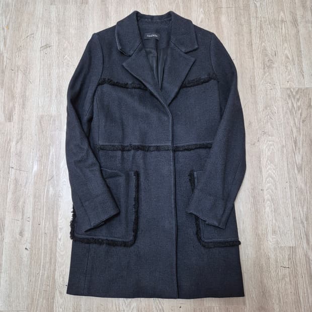 발렌시아 여성 울 싱글 코트 