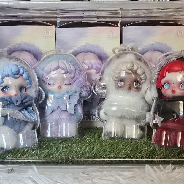 (일괄) 스컬판다 키링 4종 + 인형 케이스 + 보관 케이스