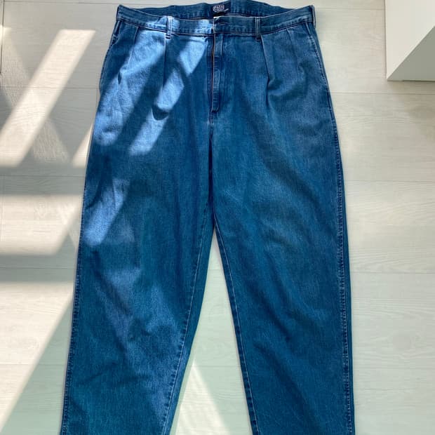 90s 폴로 랄프 로렌 투턱 플리츠 데님 38x30 usa