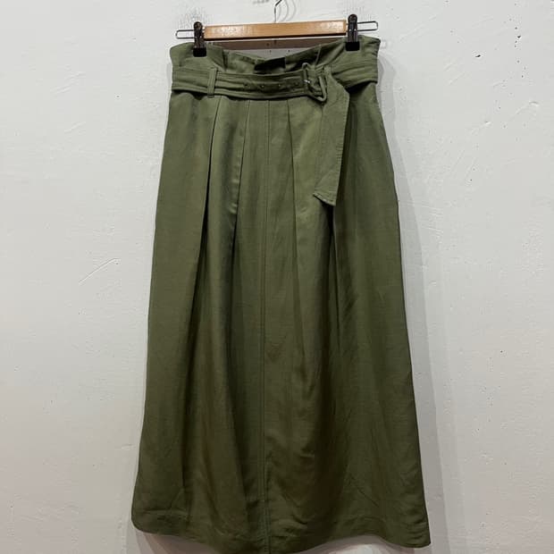 spickandspan JPN 린넨 블렌드 벨티드 스커트