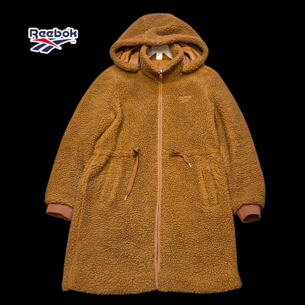 여성-M 리복 브라운 롱 후리스자켓 