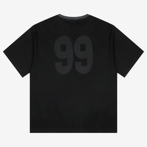 GT124 넘버링 스타 아플리케 티셔츠 (BLACK)