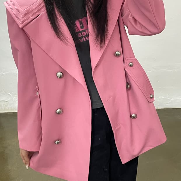 럭키슈에뜨 핑크 더블 버튼 자켓 34