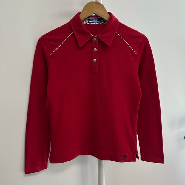 버버리 체크 로고 디자인 카라티