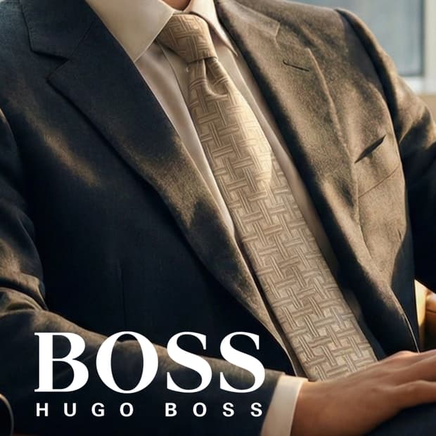 휴고보스 실버 자카드 패턴 넥타이 9.1cm A+등급 A19825