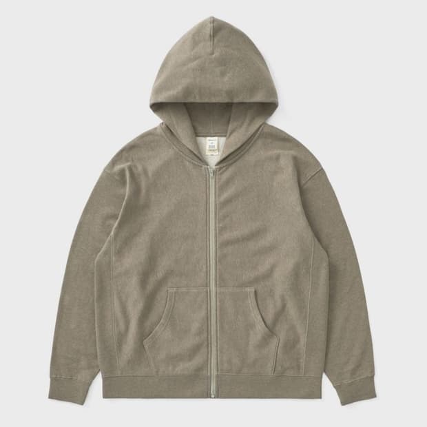 카키스 khakis 헤더 풀 집업 후드 세이지 1사이즈
