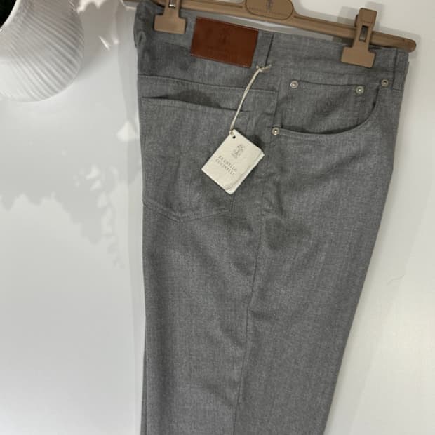 브루넬로 쿠치넬리 버진울 이탈리안핏 치노 팬츠 그레이