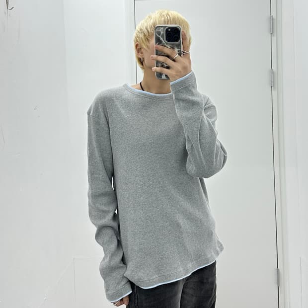 23 Homme fake layered knit sleeve 