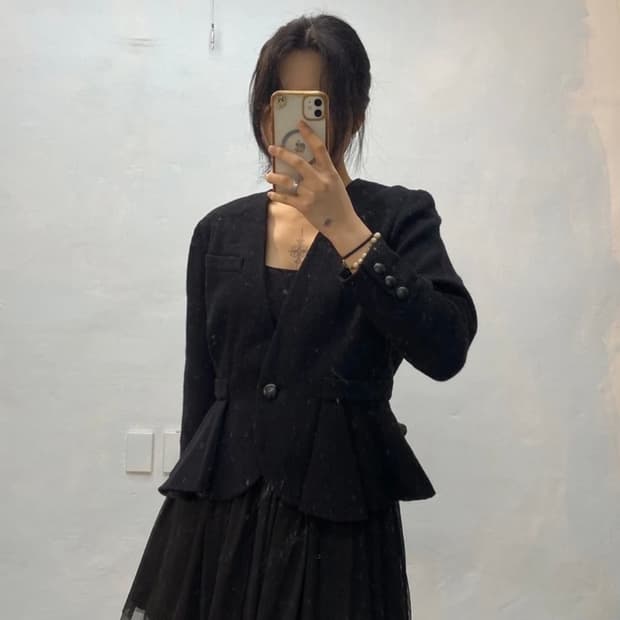 [8839]Christian Dior black unique blazer