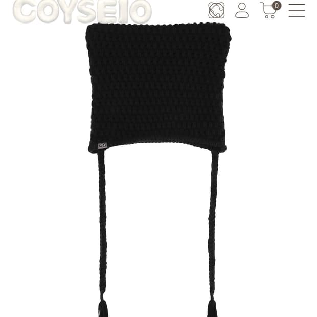 COYSEIO X BLYTHE CAT TWINE BEANIE BLACK