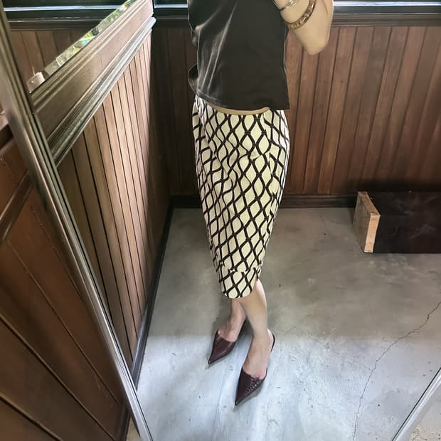 S MAX MARA linen blend skirt