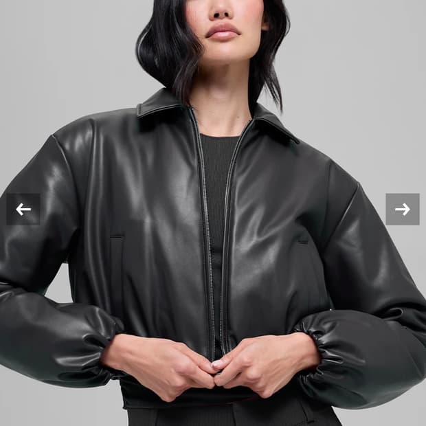 Alo 알로요가 크롭 레더 패딩 자켓 xxs