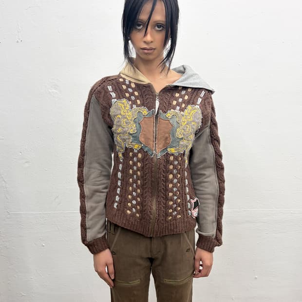 미치코 코시노 YENJEANS 패치워크 후드 집업