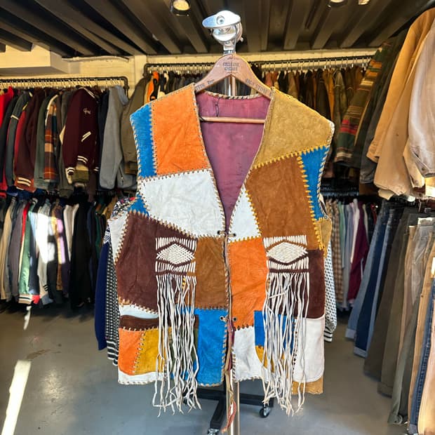 리얼 레더 헤비 스웨이드 웨스턴 프린지 베스트