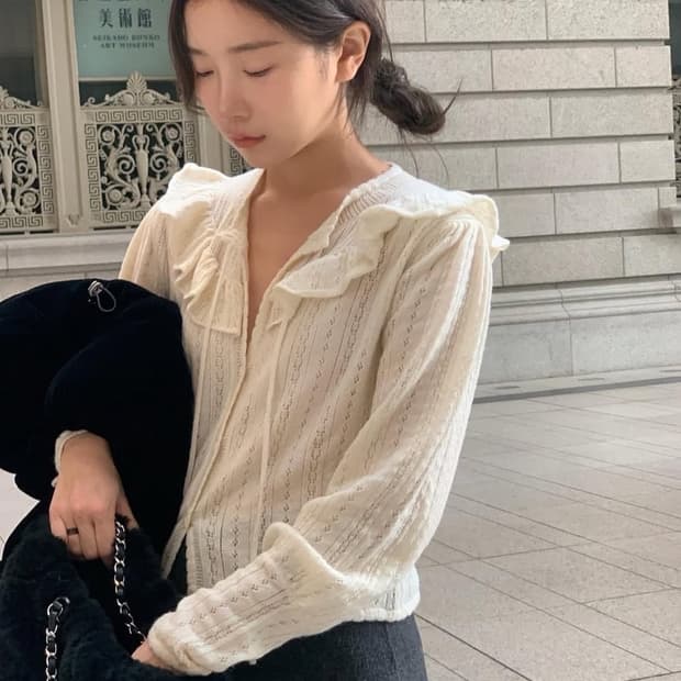 Finni Pointelle Knit Cardigan