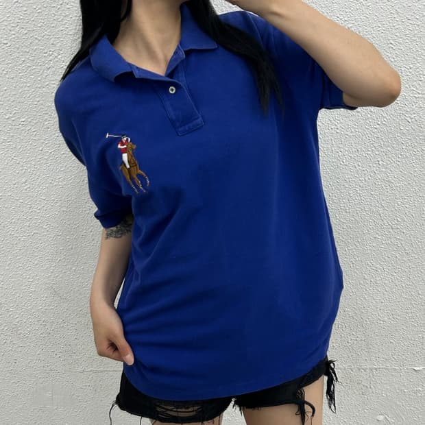 폴로 랄프로렌 옥스포드 블루 pk반팔 M